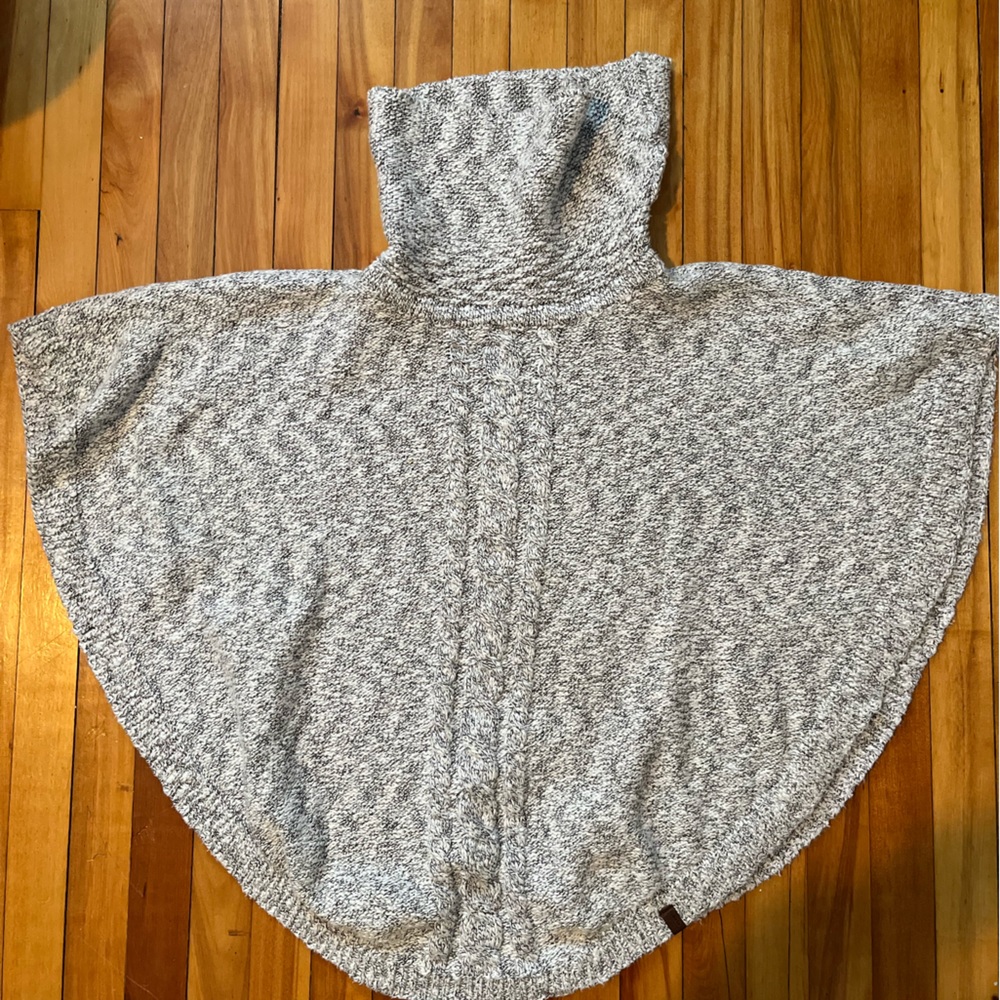 Roots cowl neck cotton poncho
